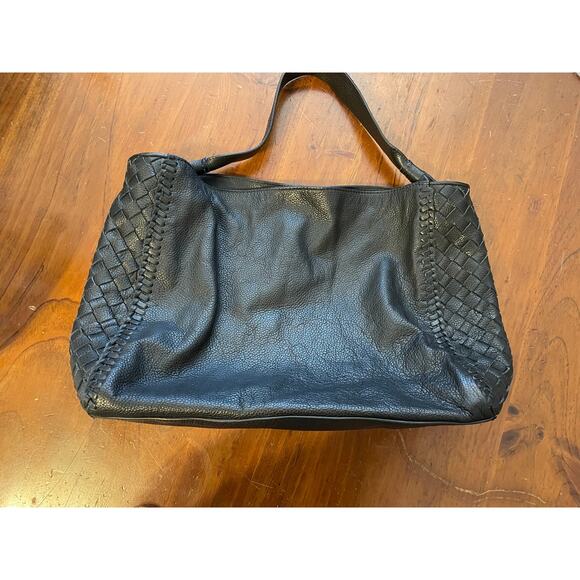 Genuine Black 100% Leather Cole Haan Dillan Handbag Large Hobo Center Divider - Picture 1 of 16